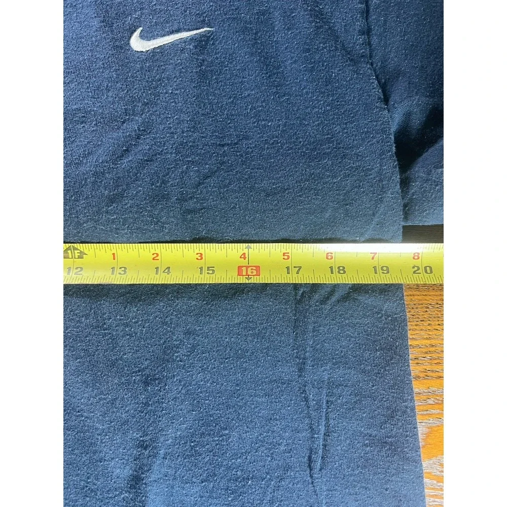 Vintage Nike Embroidered Swoosh T-Shirt Blue Made in USA Size Mediums